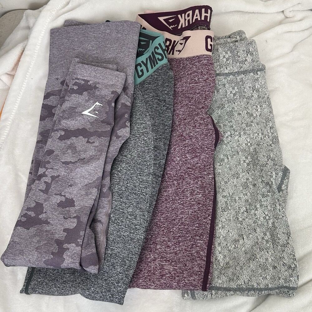 Gymshark Leggings Bundle Size S Flex Contour Fleur Camo Athleisure 4 pairs